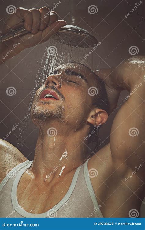 man bathing stock photo image  body bathtub beauty