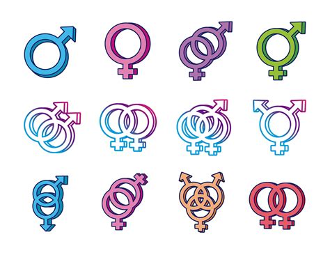 bundle of gender symbols of sexual orientation multi style icons ...