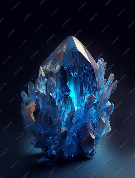 Premium Photo | Magic glowing blue crystal on dark background