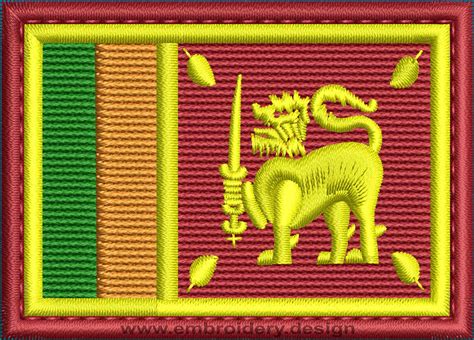 Design embroidery Flag of Sri Lanka Rectangle with Colour Trim by ...