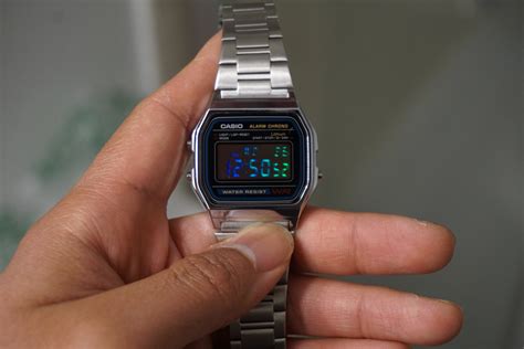 Casio A158W Modified With Rainbow Digits on Mirrored Lcd - Etsy
