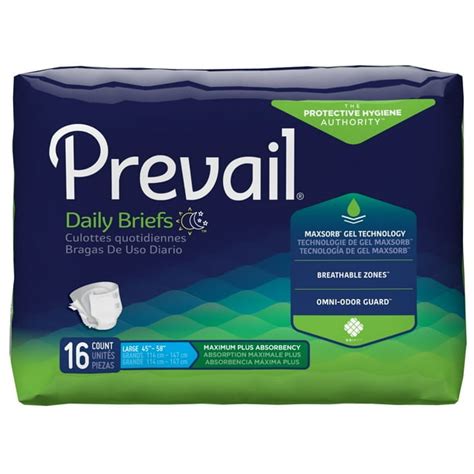 Prevail Adult Incontinence Brief Heavy Absorbency - Walmart.com ...