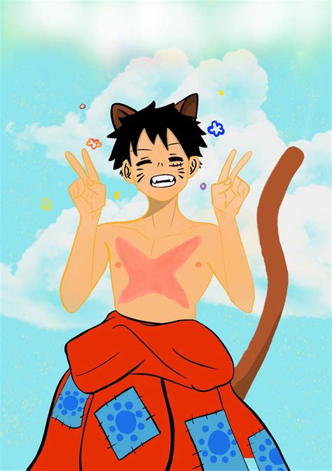 Made a Neko Luffy, he’s so cute : r/OnePiece