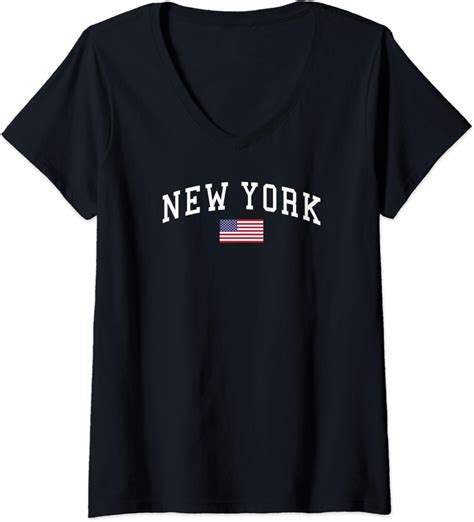 Amazon.com: Womens New York Clothing | V-Neck T-Shirt : Clothing, Shoes