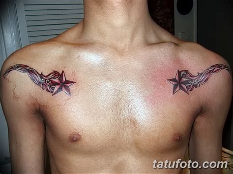 фото тату звезды на плечах от 19.09.2017 №032 - tattoo of a star on the ...