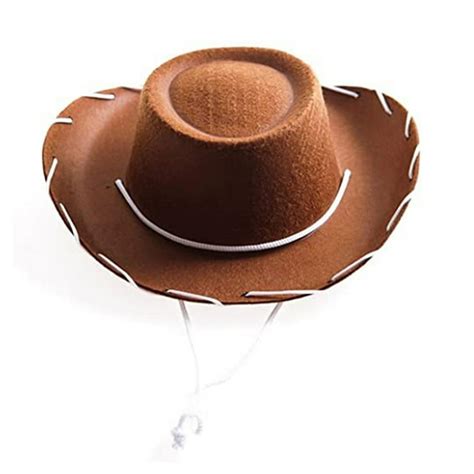 viegine youth kids childs brown red felt woody cowboy hat adjustable