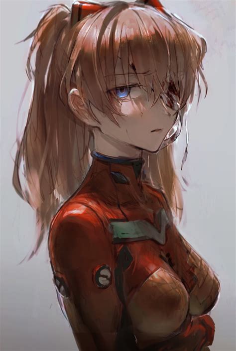 #1194555 2D, long hair, Shirogane Sama, plugsuit, parted lips, red