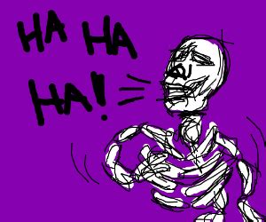 A skeleton laughing - Drawception