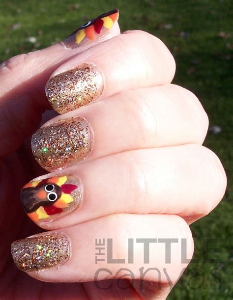 Happy Thanksgiving!!! Turkey Nail Art - The Little Canvas