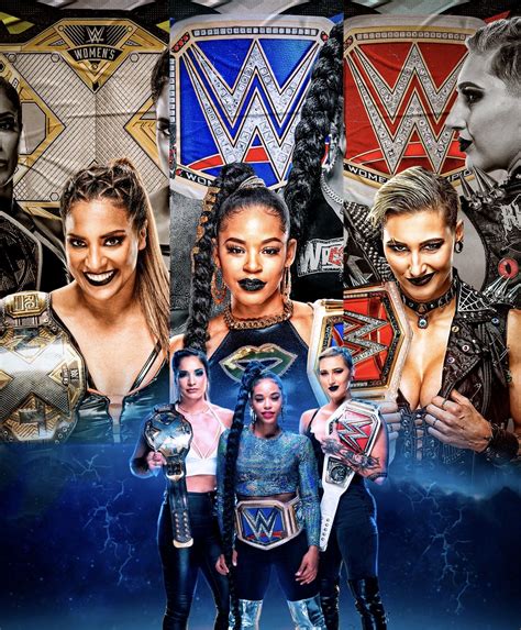 NXT SD & Raw Woman Champion Raquel Gonzalez Bianca Belair & Rhea Ripley