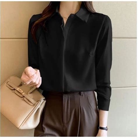 jual kemeja wanita polos bahan shakila kemeja basic wanita kantoran