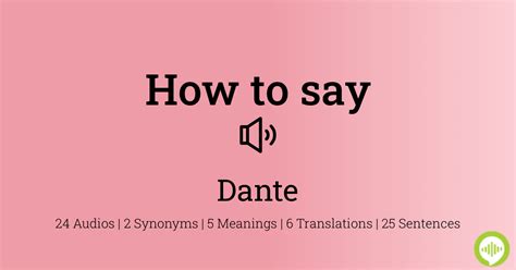 how to pronounce dante