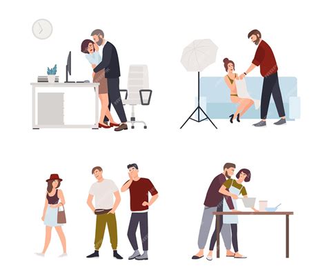 Premium Vector | Set of sexual harassment, assault and abuse incidents