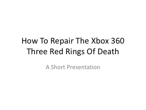 How To Fix The Red Ring Of Death