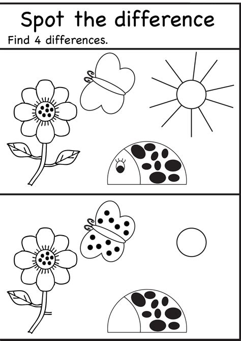 Spot The Differences | Pre K Activities | Kindergarten Worksheets ...