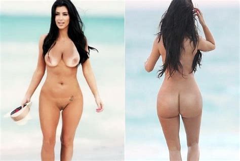 Kim Kardashian nude on the beach. - nudeshots