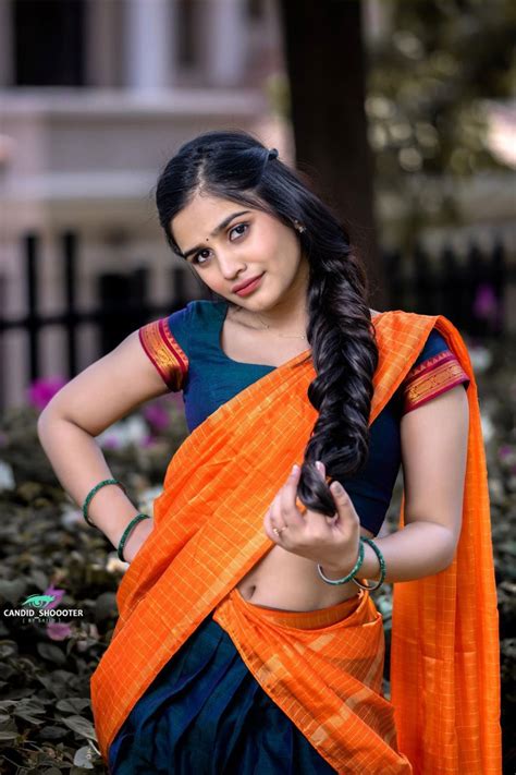 Varsha dsouza in half saree photoshoot stills – Artofit