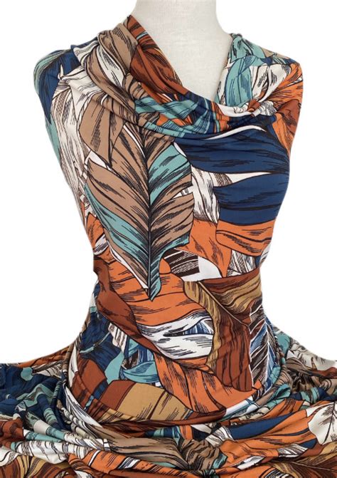 knitwit printed jersey knit autumn jungle multicolour knitwit