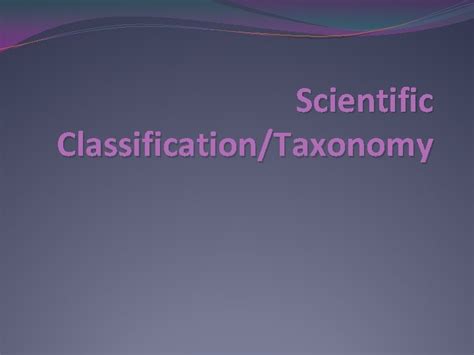scientific classificationtaxonomy scientific classification