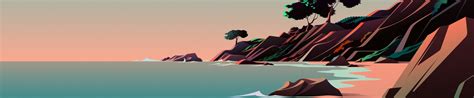 1920x400 Resolution Beach Minimalist Digital Art 5K 1920x400 Resolution ...