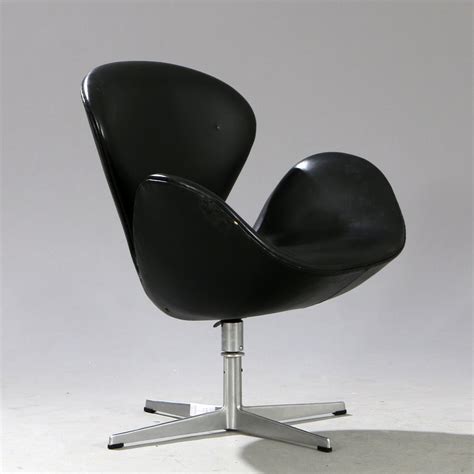 Original Arne Jacobsen Swan Chair in black leather. | Mostly Danish ...