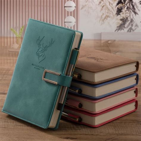 big notebook   magnetic snap side faux leather thick notebook