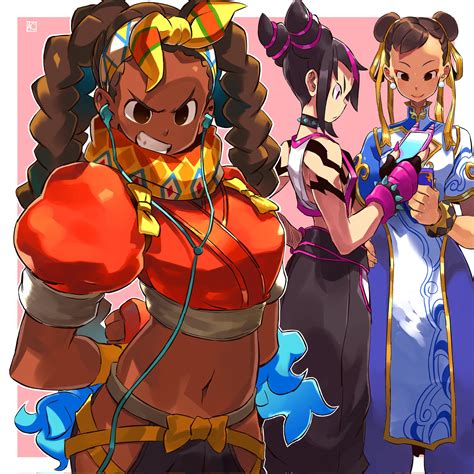 chun-li, han juri, and kimberly jackson (street fighter and 1 more 