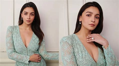 New mom Alia Bhatt flaunts her wedding ring as she dazzles in aqua blue sharara set. Netizens ...