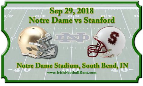 Notre Dame Fighting Irish vs Stanford Cardinal Football Tickets | Sep ...