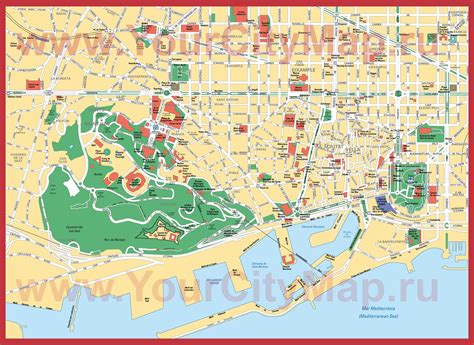 Карта центра города Барселона