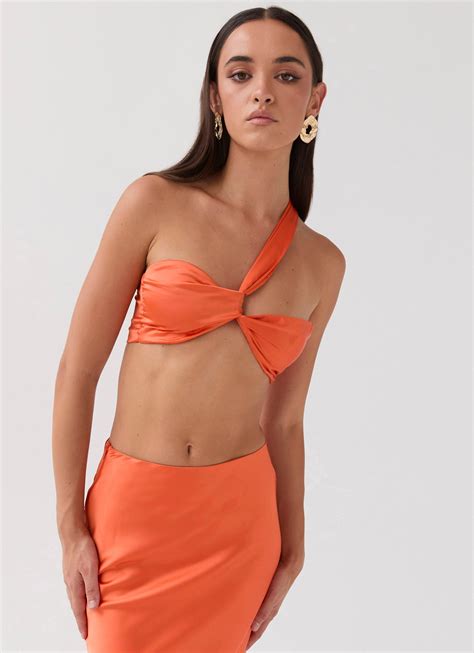Hidden Oasis Satin Top - Tangerine – Peppermayo US