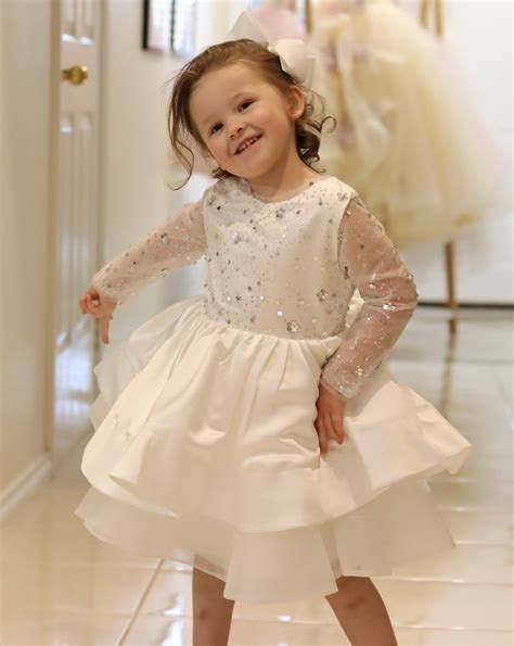 Full Sleeves Sequin Satin Dress