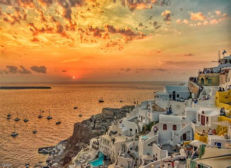 Sunset in Santorini by Zipi Raviv