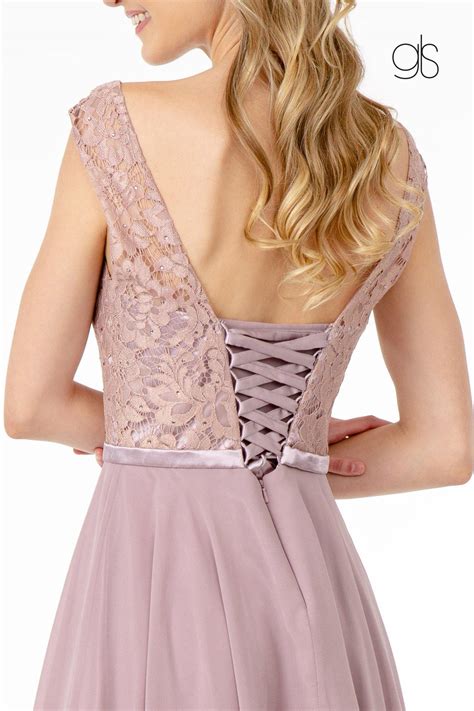 Burgundy Lace Embellished Bodice Chiffon Short Dress - Formal Dresses