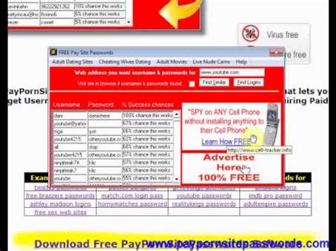 xFREEx Adult Site Passwords - YouTube