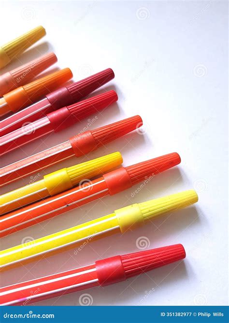 A Selection of Coloured Marker Pens. Stock Illustration - Illustration