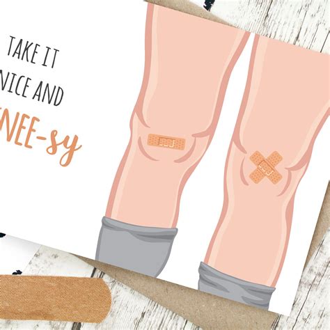 Knee Operation, Get Well Soon, Take It Nice and Kneesy Card - Etsy UK