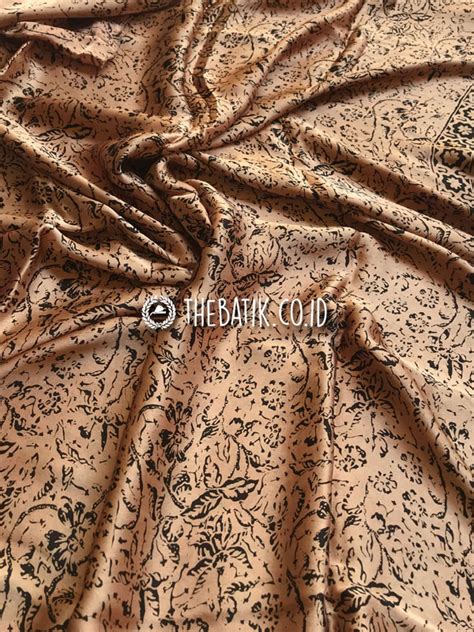 jual kain bahan baju batik sutra modern warna emas gold thebatikcoid