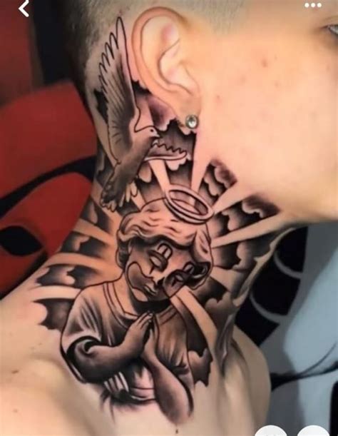Tattoo De Anjo No Pescoço