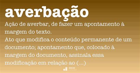 O Que Significa Averbação - Averbação - Dicio, Dicionário Online de Português