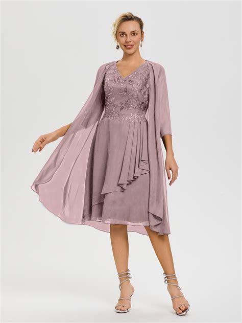 Vintage Mauve Mother Of The Bride Dresses For Sale 2 Pieces A Line V N