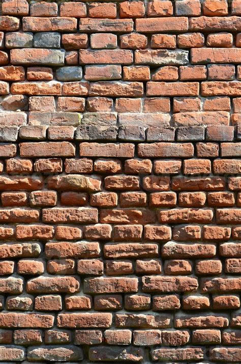 vertical wall texture   rows    brickwork   red