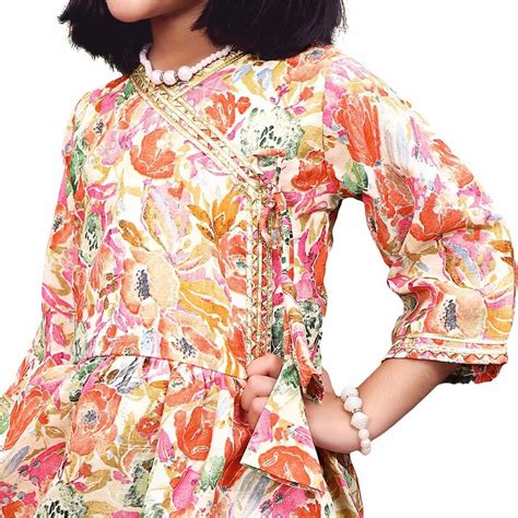 multicolor girls floral printed sharara suit  piece  surat