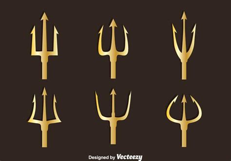 Golden Poseidon Symbol Vector 125879 Vector Art at Vecteezy