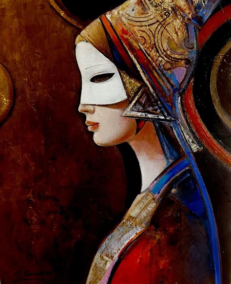 Girl With Mask Painting by Ognian Kouzmanov - Fine Art America