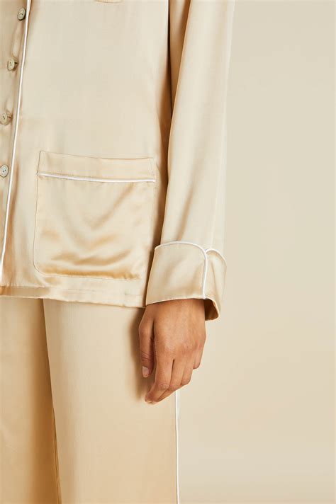 Olivia von Halle | Coco Caramel Silk Satin Pyjamas