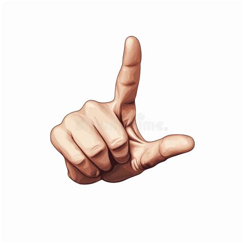 realistic hand gesture signifying letter  symbol  transparent