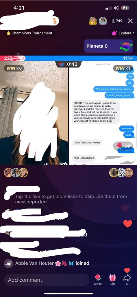 Here’s a screenshot from a live. Soph responding saying she didn’t leak