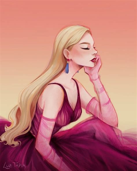 anya taylor joy purple dress  art print  luz tapia anya taylor
