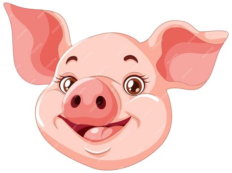 Cara De Porco Desenho - Ilustração de rosto de porco de desenho animado alegre | Vetor Grátis